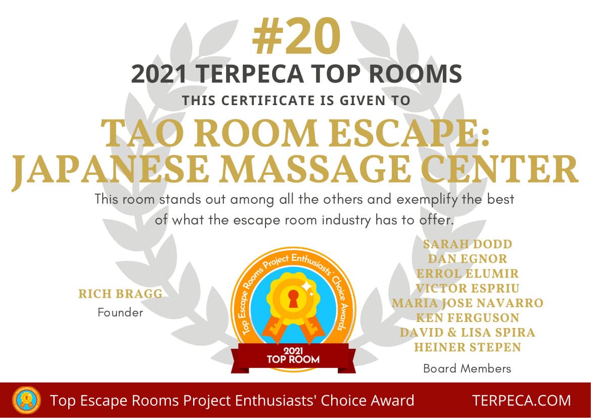 Terpeca clasificación de Tao como sala número 20 del mundo