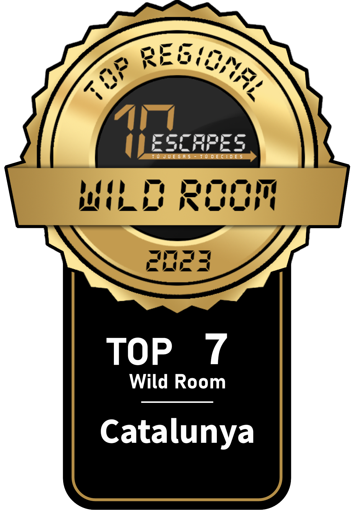 Velatoria Escape Experience. VirusroomEscape. Premio logo 10escapes. Top 7 Regional Catalunya. Wild Room