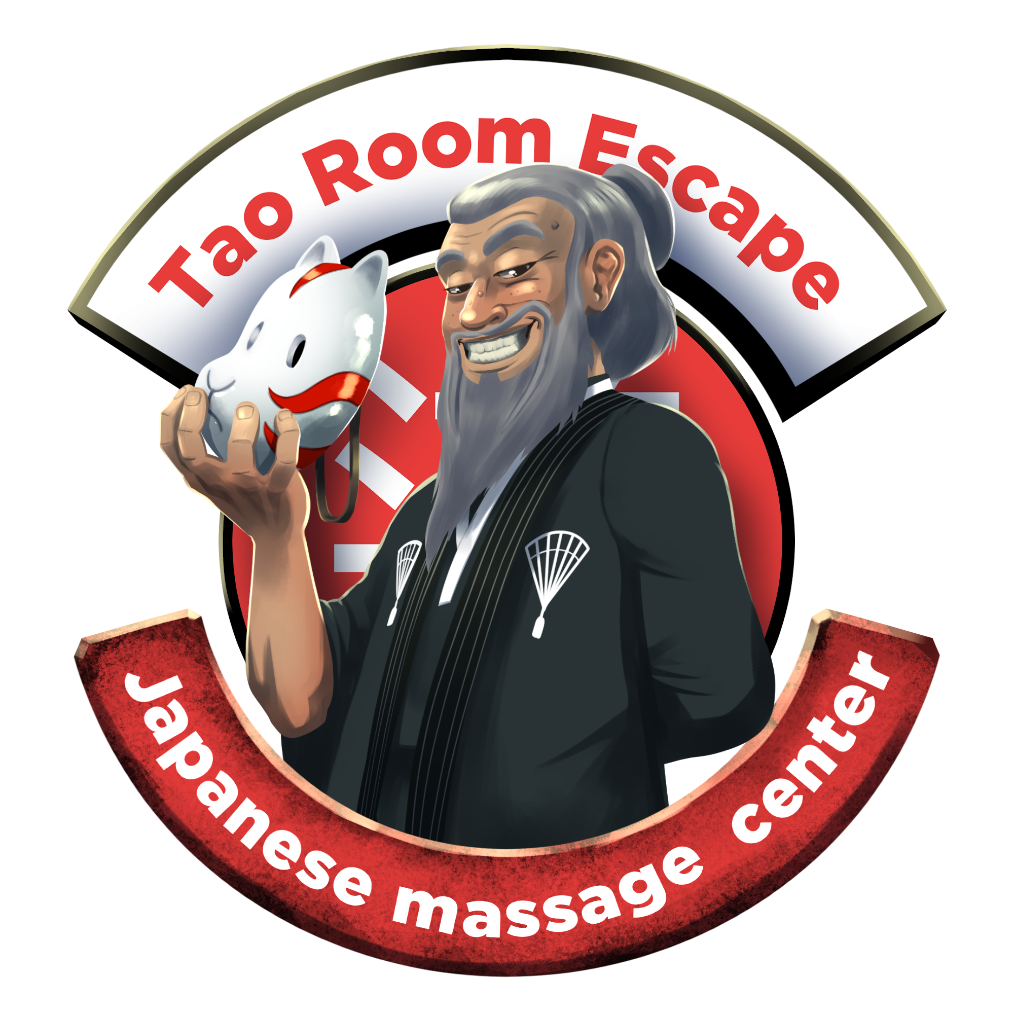 Tao Escape Room logo. Calella de Mar, Maresme. Virus Room Escape. Tao Japanese Massage Center. Humor.