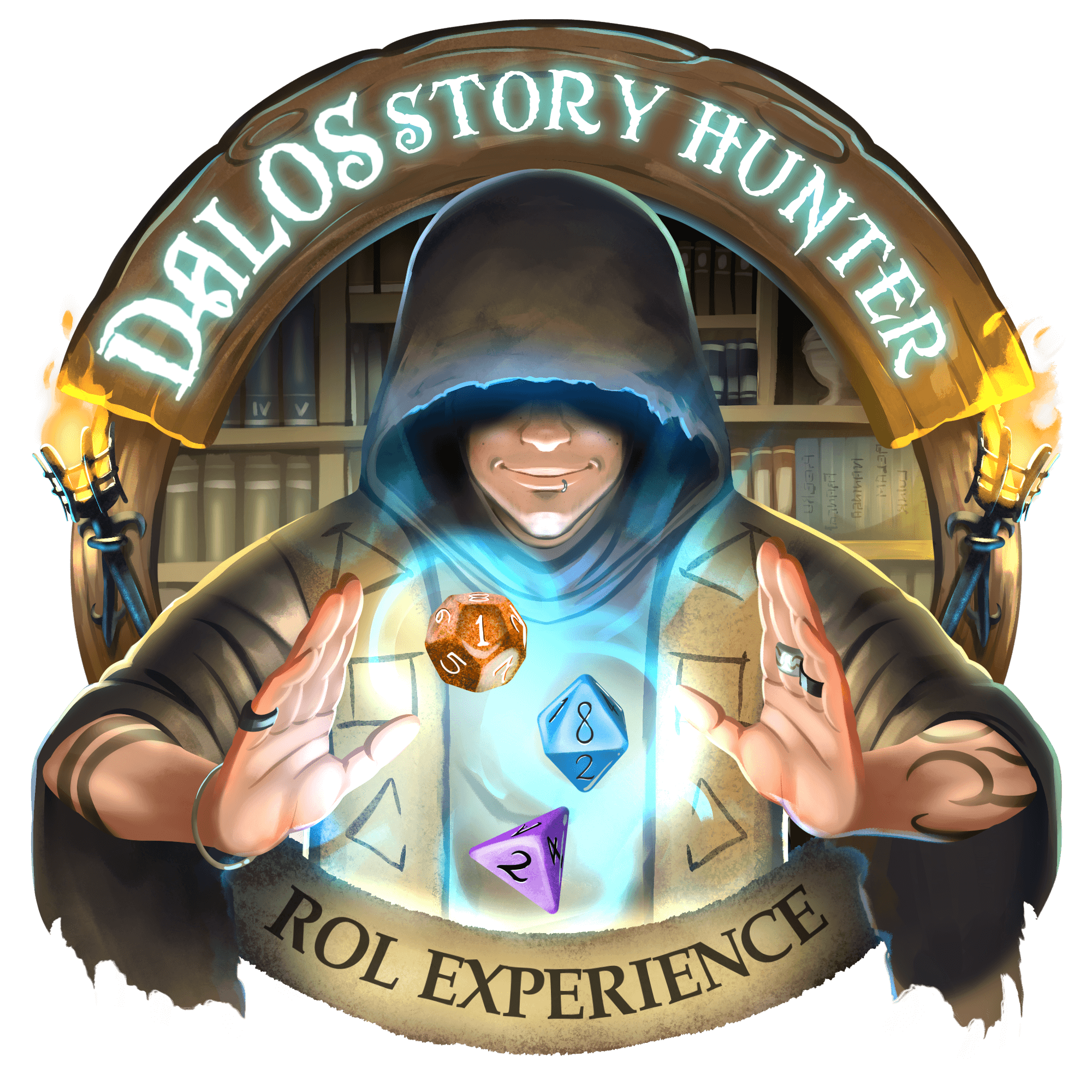 Dalos Story Hunter Rol Experience. Virus Room Escape Calella. Maresme Barcelona. Juega a rol RPG, PBTA. Logo